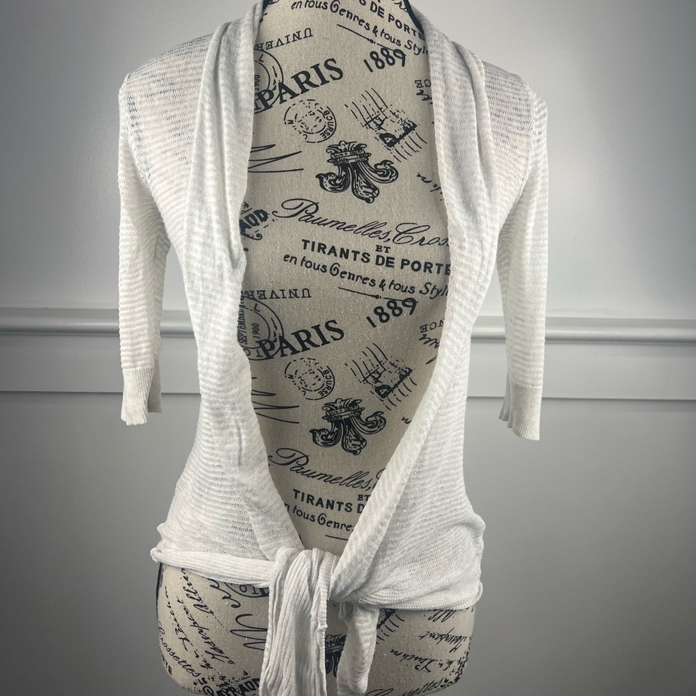 Express White Open-Front Cardigan